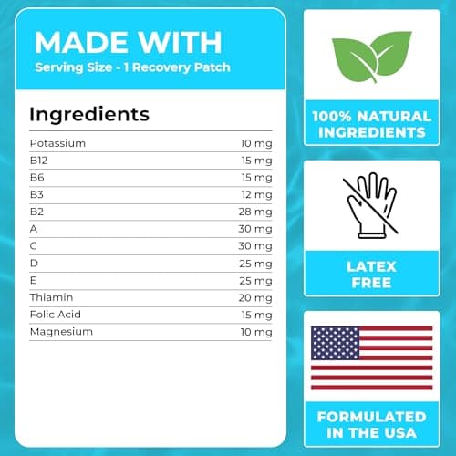 Recovery Patches 28 Pack - Wake Up Refreshed & Energized with Our 100% Natural Ingredients Patch - Individually Wrapped, Skin-Friendly & Waterproof - Enhanced Morning Formula