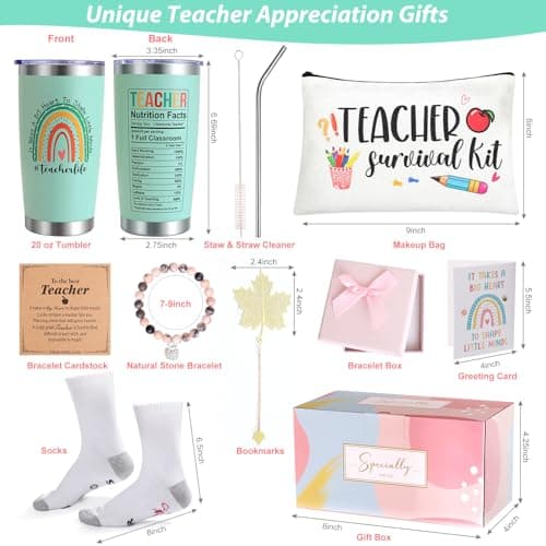 Best Teacher Appreciation Gifts for Women, Back to School, Christmas, Thank You Gifts for New Teacher-20 oz Tumbler Set -Green