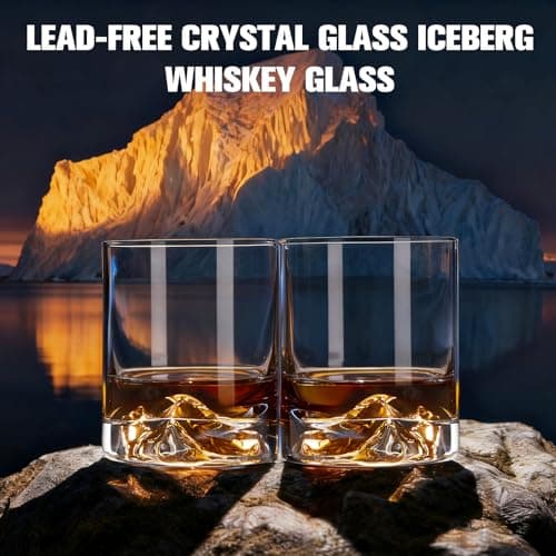 Old Fashioned Whiskey Glasses Set 2-Pack with Gift Box, Ideal Retirement Gifts for Men & Cocktail Glasses for Celebrations