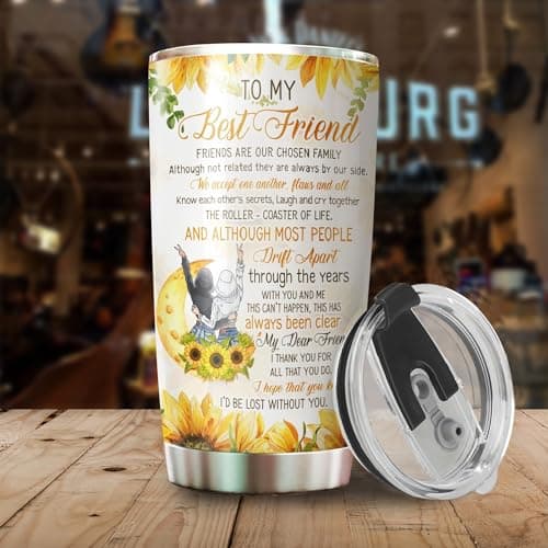 Gift for Best Friend - Best Friend Tumbler - Gifts for Bestie Women - Bestie Cup - Gifts for Best Friend Woman on Birthday, Christmas - To My Best Friend Coffee Mug - Bestie Tumbler 20 Oz