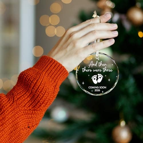 Gifts for Expecting Parents - Expecting Parents to Be Unique Gifts - Baby Pregnancy Announcement Gift Ideas for Husband, Family - Baby Ornament 2026 - Baby Pregnancy Announcement - Glass Ornament