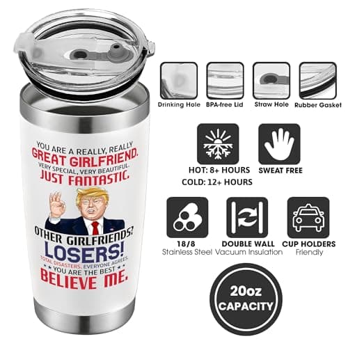 Gifts for Girlfriend - Anniversary, Birthday, Christmas Girlfriend Gifts for Women - Romantic Love Couple Gift for Her from Boyfriend - Gift Ideas for Couples - 20 Oz Stainless Steel Tumbler