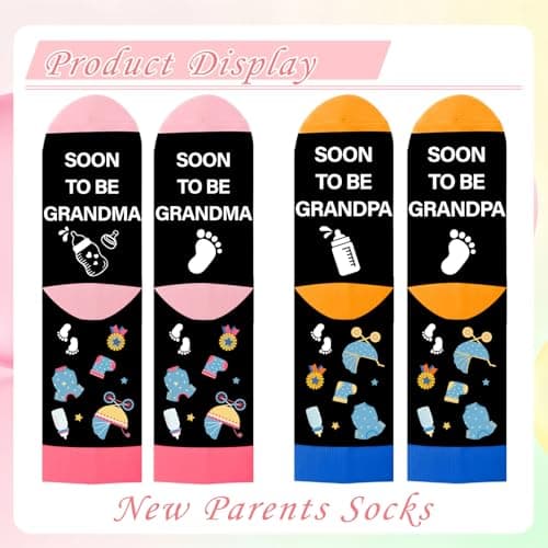 New Parent Grandparent Socks First Time New Mom Dad Grandma Grandpa to be Christmas Mother's Father's Day Gift