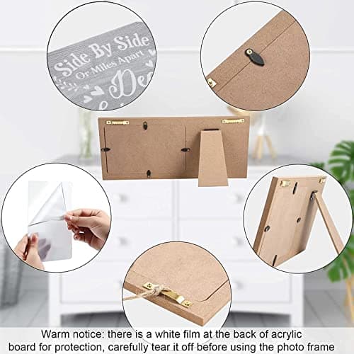 Jetec Wooden Friends Picture Frame 12 x 5.5 Inch Photo Frame Graduation Day Dear Friends Gifts Long Distance Friendship Photo Gifts(Deep Grey)