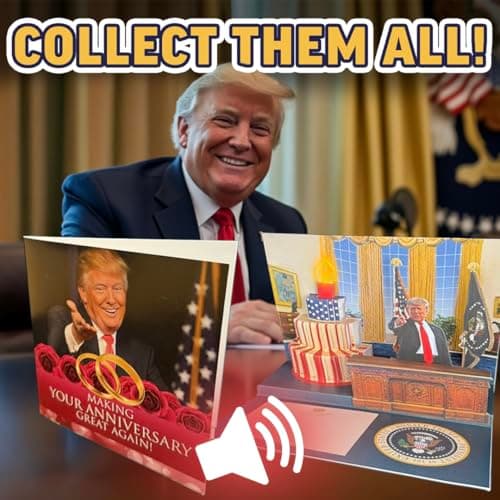 OUR FRIENDLY FOREST Talking Trump Anniversary Card - Authentic Voice Recording - Personal Anniversary Message from Presidential Collection - Includes Envelope