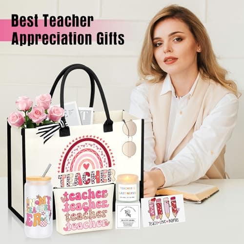 Teacher Appreciation Gifts, Teacher Valentine Christmas Gifts Ideas Basket Set of 5