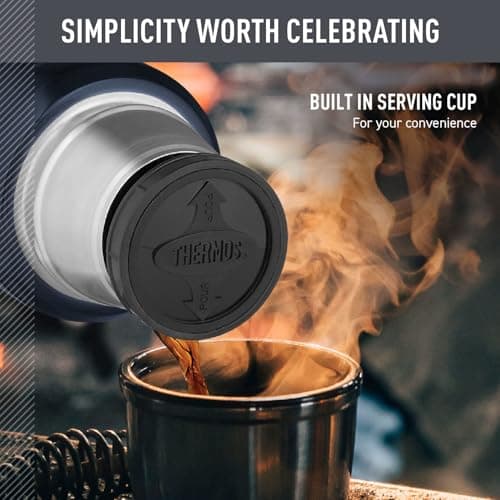 THERMOS Stainless King Vacuum-Insulated Compact Bottle, 16 Ounce, Matte Steel