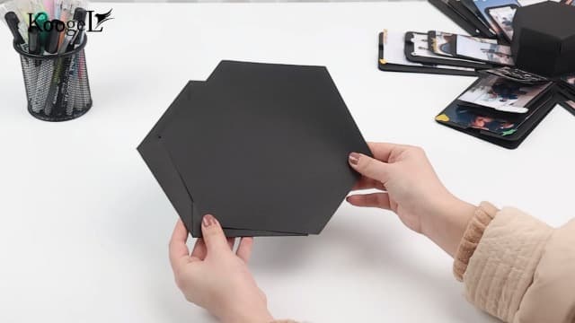 Koogel Explosion Gift Box, Handmade Exploding Photo Album Preassembled Surprise Picture Pop Up Love Box with Creative DIY Scrapbooking Accessories for Anniversary Birthday Wedding