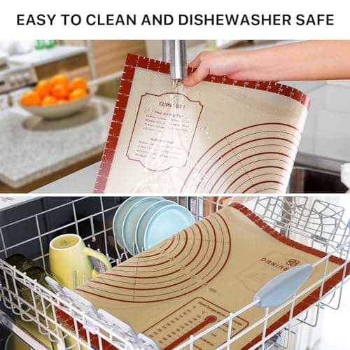 26x16 Inch Extra Thick Silicone Baking Mat with Measurements, Non-slip and Reusable - For Cookies, Bread, Pastry