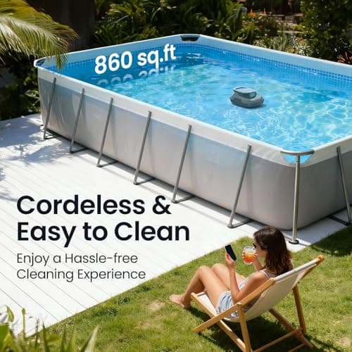 AIPER Scuba SE Cordless Pool Cleaner with 90-Min Runtime, Smart Self-Parking, Lightweight, Pool Vacuum for Above Ground Pools up to 860 Sq.ft