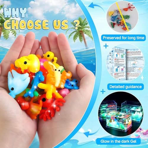 wookidel Magic Water Elf Toy Kit, Aqua Fairy Water Gel Kit with 20PCS Magic Gels and Animal Molds, Gift for Christmas, Easter, Birthday,Creative Art Craft Kits for Girls Boys 6 7 8 9 10 Year Old