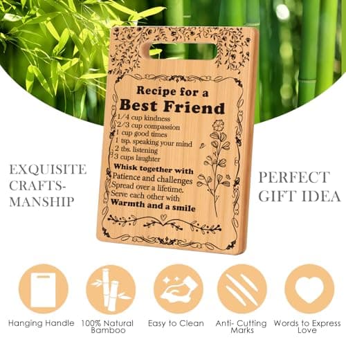 Friend Birthday Gifts for Women Friendship Best Friends Christmas Unique Gifts Ideas for BFF Bestie Soul Sister Bestie Gifts for Woman Female Bestfriend BFF Gifts Friend Forever Cutting Boards Set