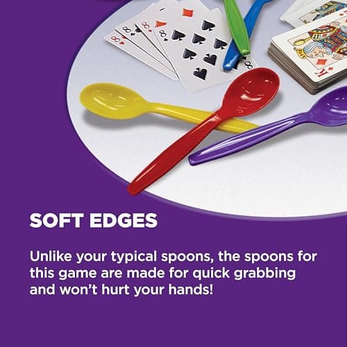 Spoons in a Case, Card Games for Kids - Spoons Game, Fun Family Games for Kids and Adults, Game Night, Travel Games, 3-6 Players, Ages 7+