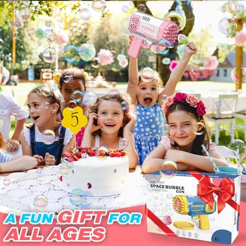 JONEG Toys for 3-8 Year Old Boys Girls: 2 Pack Bubble Machine for Kids with Bubble Solution, Gifts for 3 4 5 6 7 8 Years Old Boy Birthday Toy for Kid Toddlers Ages 4-6 Outdoor Wedding Bubbles Wands