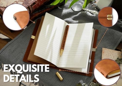 InnoBeta Whiskey gifts Leather Journal Notebook with Pen, for Whiskey Lovers, Men, Women on Birthday, Refillable Sketchbook, Travel Diary, Lined Planner, 7x5 Inches, Brown