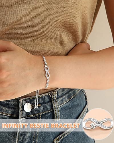 UNGENT THEM Infinity Love Heart Bracelets for Women Her Happy Birthday Valentines Christmas Presents