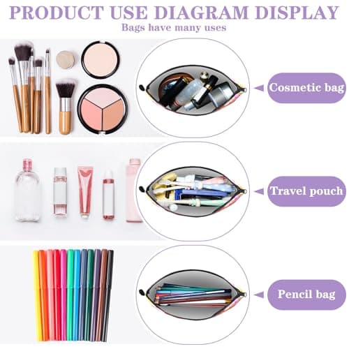 Chunful 12 Pcs Inspirational Christian Gifts Religious Makeup Bags Bulk for Women Bible Verse Flower Cosmetic Bag Thanksgiving Christmas Gift for Church Ladies, 7.48 x 4.72 Inch(Stylish)