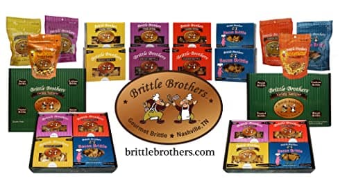Brittle Brother's Bacon Brittle - 8 oz Box - Voted #1 in America - 4 x's more Nuts! - Cashew Pecan Bacon Corporate Gift Men Women Candy Snack Birthday Sampler Christmas Mother Father Graduation Office Mix Valentines Day Party
