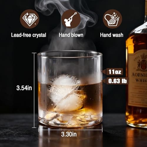 Old Fashioned Whiskey Glasses Set 2-Pack with Gift Box, Ideal Retirement Gifts for Men & Cocktail Glasses for Celebrations
