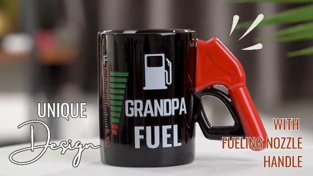 Onebttl Grandpa Gifts, Grandpa Fuel Color Changing Coffee Mug with Fueling Nozzle Handle, Gifts for Grandpa, 13.5oz/400ml Funny Ceramic Mug for Christmas, Father's Day