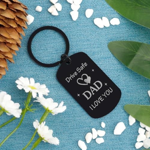 Gifts for Dad from Daughter Son, Drive Safe Keychain Dad Christmas Gift Stocking Stuffers for Birthday Thanksgiving Father's Day Gift for Husband from Wife