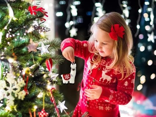 Llama Christmas Ornaments 2025, Felt Christmas Ornaments, Lama Gifts for Women, Fair Trade, Hand Made in Nepal - Comes in a Gift Bag