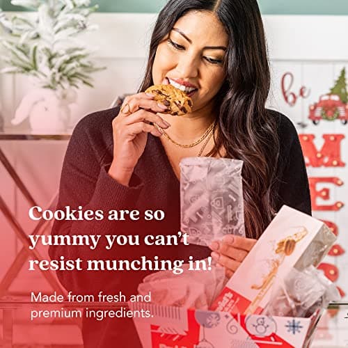 David’s Cookies Holiday Cookies and Brownies Gift Basket Crate - Deliciously Flavored Assorted Cookies and Brownies in a Christmas Snack Box Gift Crate - Gourmet Holiday Food Gift Basket for Sharing