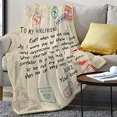 Gifts for Girlfriend 60"x50" Blanket -Girlfriend Christmas Birthday Gifts for Women - Coolest Romantic Gift for Gf Valentine - Girlfriend Anniversary Presents - Cool Girlfriend Gift Ideas