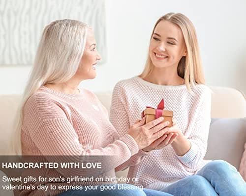 Sons Girlfriend Necklace from Mom, To my Son's Girlfriend Gifts, Sterling Silver Two Interlocking Infinity Double Heart Necklace, Valentine's Day Jewelry Birthday Gift