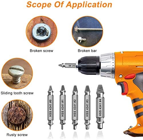 Gifts for Men,Damaged Screw Extractor Set-Christmas Stocking Stuffers for Men Adults Him,Mens Gifts for Dad,Husband,Stripped Screws Nuts & Bolts Drill Bit Tools for Easy Removal of Rusty Broken Screw