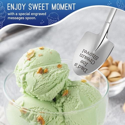 Christmas Father Gifts for Dad Daddy Father-in-Law Grandpa, Dad Birthday Gift from Daughter Son Father's Day Papa Grandfather Husband Brother Uncle, Funny New Bonus Step Dads Ice Cream Shovel Spoon
