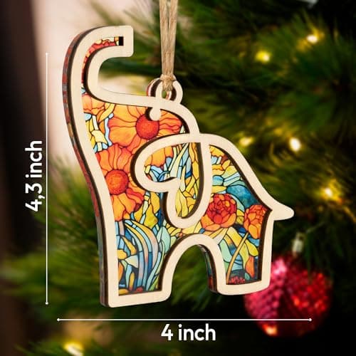 Best Friend Birthday Gifts for Women, Friendship Elephant Ornament with Story Card, Friendship Gifts for Women, Birthday Presents for Best Friends Sisters Special Bond Decor, Suncatcher