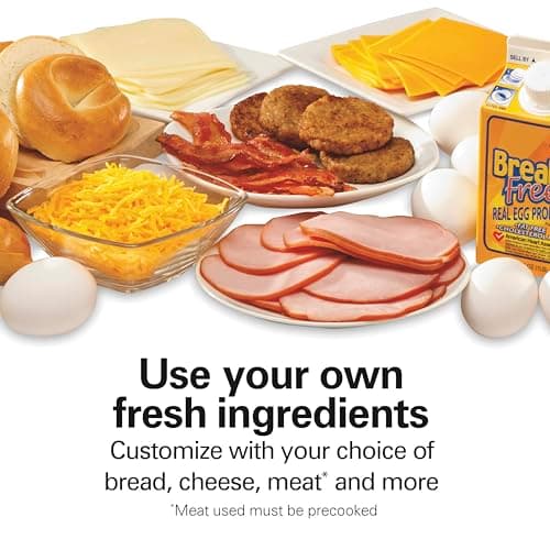 Hamilton Beach Dual Breakfast Sandwich Maker with Timer, Ready in 5 Minutes, Removable Dishwasher Safe PFAS-Free Non-Stick Egg Cooker Ring, Silver (25490MNA)