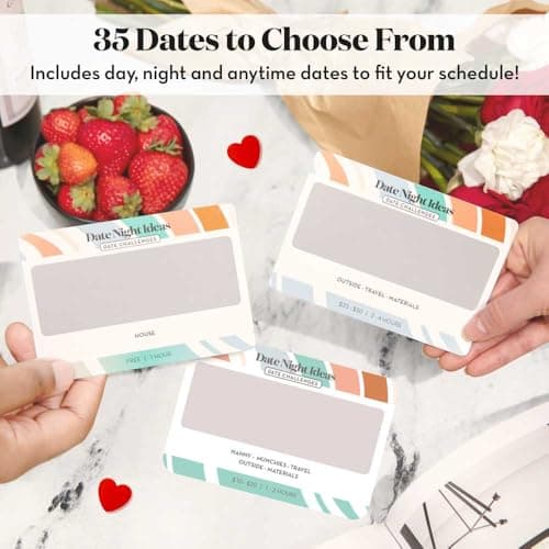 Romantic & Fun Scratch Off Date Night Ideas Card Game, Perfect Couple Gifts for Her or Him, Couple Gifts for Boyfriend, Girlfriend, Wife, Husband, Engagement, Birthday or Anniversaries