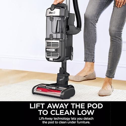 Shark UV730 Navigator Lift-Away Upright Vacuum, PowerFins HairPro Self-Cleaning Brushroll, HEPA Filter with Anti-Allergen Technology, LED Headlights, Swivel Steering, Gray (Renewed)