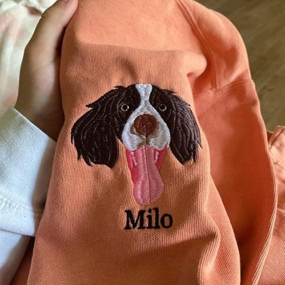 Custom Pet Embroidered Sweatshirt, Custom Dog Face Embroidered Sweatshirt, Dog Mom Sweater,Cat Sweater, Unique Gifts For Pet Lovers, Personalized Gift For Mom