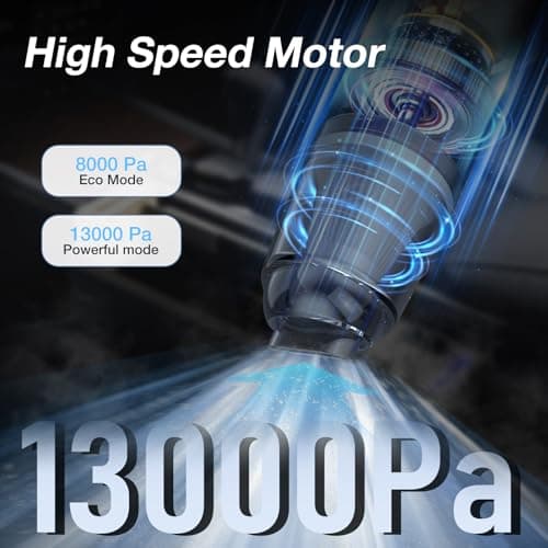 Car Handheld Vacuum Cordless 13000 PA Suction Power, Portable Mini Vacuum Cleaner for Car Home Office and Pet Hair, Black