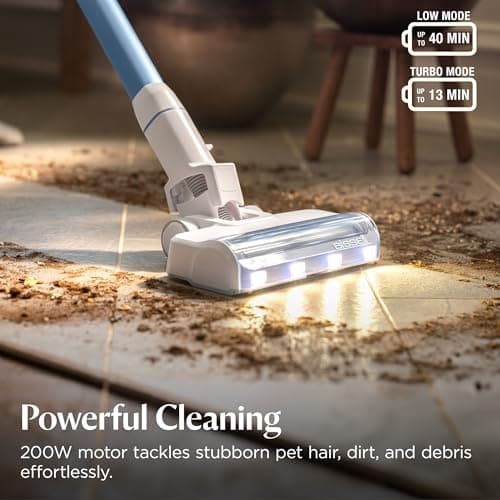 Bissell PowerClean 200W Self-Standing Cordless Vacuum w/Tangle Free Brush Roll, Removeable Battery, Wall Mount, Upholstery Tool & Bright Headlights, 4173