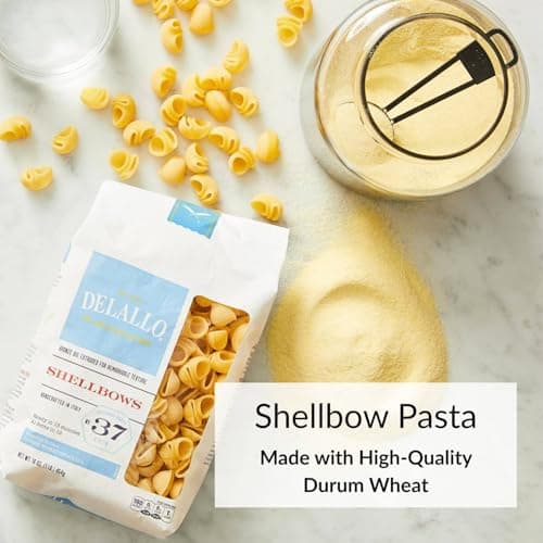 DeLallo Gourmet Pasta Gift Basket, Italian Gift Basket with Imported Lumache and Pappardelle Noodles, Gourmet Cooking Gift for Holidays and Christmas, Handpacked with Gift Box