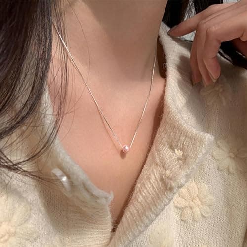 Sereney Birthday Gifts for Girls Women, Sterling Silver Pearl Necklace as 7 9 10 11 13 15 16 18 21 30 40 50 60 Year Old Birthday Gifts, Single Pearl Necklace as Bday Gifts for Friends Lockets