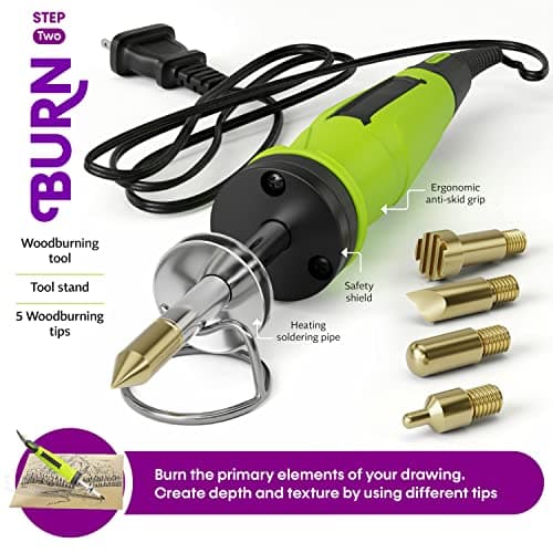 Craft Culture Beginners Wood Burning Kit for Kids, Teenage Boys & Girls - Christmas Gifts for Boy & Girl - Craft Projects Birthday Gift Idea for Children Teen Woodburning DIY Hobby Kits Art Activities