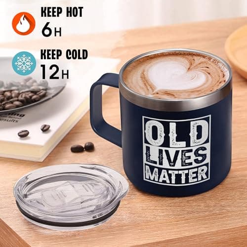 Old Lives Matter Mug Dad Tumbler - Old Man Gifts for Older Men Gag Gift for Older People Gifts for Elderly Men - Elderly People Seniors Birthday Fathers Day 14oz Stainless Steel Tumbler With Lid