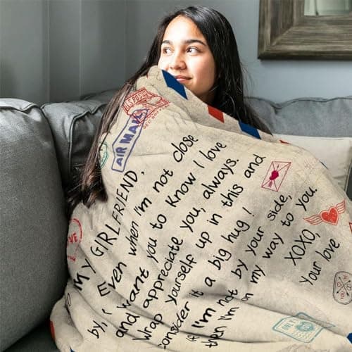 Gifts for Girlfriend 80"x60" Blanket - Birthday Gift from Boyfriend - Romantic Gifts for Her - Girlfriend Valentine's Day Anniversary Presents - GF Birthday Graduation Gift Ideas