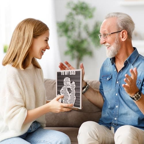 Birthday Gifts for Dad from Daughter, Easter Father’s Day Dad Gift from Daughter, Rustic Daddy and Daughter Hug Wood Sign, Papa Valentine’s, Christmas Gifts Ideas