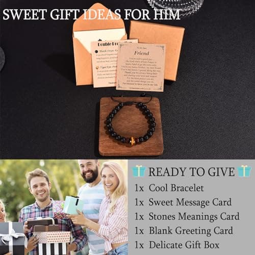 Gifts for Husband Brother Boyfriend Uncle Son Nephew Grandson Fiance Stepdad New Dad First Time Dad To Be Bracelet Gifts, Graduation Fathers Day Birthday Christmas Anniversary Valentines Day Gifts for Him Teen Boy Men