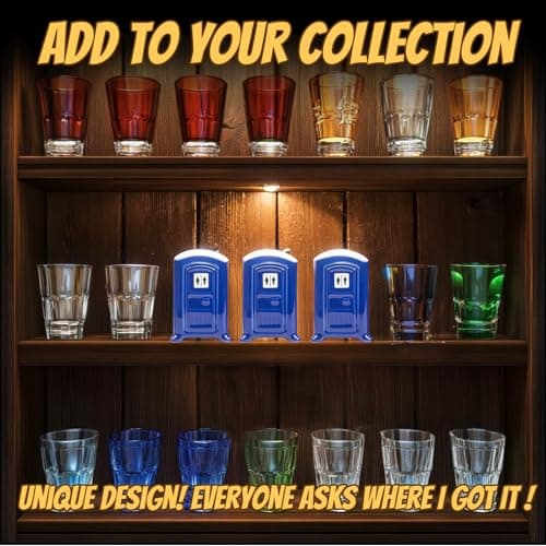 Ceramic Porta Potty Shot Glasses(1 PACK), White Elephant Gift for Adults, Gag Gifts Funny for Adults, Top Choice Secret Santa Gifts for Men, Friends and Coworker