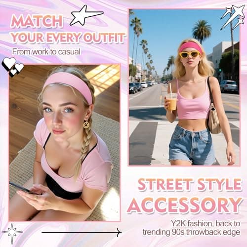 8 Pcs Headbands for Women Girls: Stocking Stuffers Gift for Her Fashion Neon Hair Accessories Head Bands for Women Stretchy Soft hairband Valentines Day Gf Christmas Gifts Easter Basket Stuffers