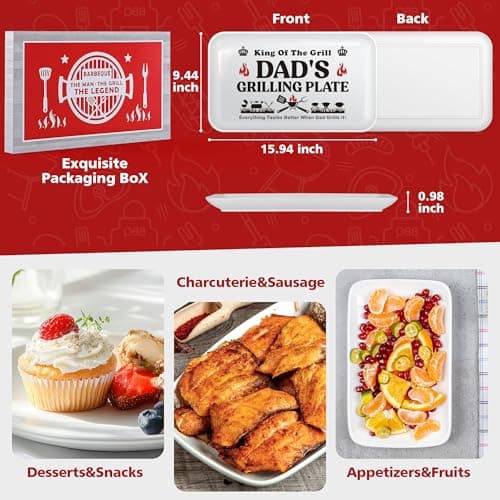 Dad Christmas Birthday Gifts,Best Dad Ever Gifts from Daughter Son,Funny BBQ Grilling Platter with Apron Sets Thanksgiving Xmas White Elephant Present for Bonus Step New First Daddy Father Papa