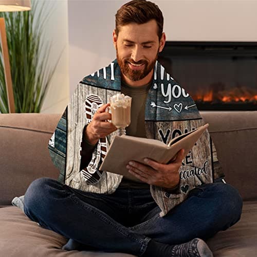 Bonus Dad Gifts - Step Dad Birthday Gifts from Daughter, Son - Stepdad Birthday Gifts - Stepped Up Dads Gift - Bonus Dads Throw Blanket 60" x 50"