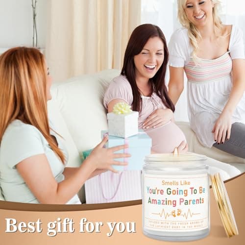 AceThrills Gender Reveal Gifts, New Parents Gift for Couples, Pregnancy Gifts for First Time New Mom Dad Gift - 7 Oz Lavender Scented Candle